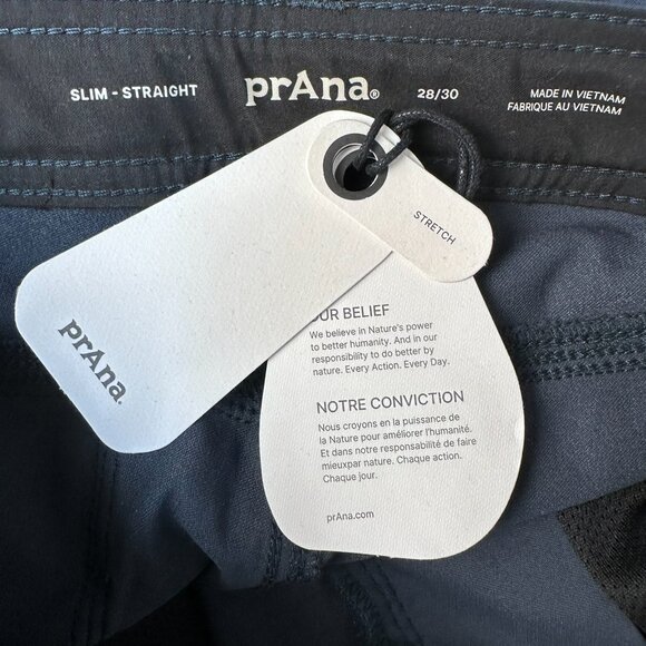 prAna Men's Stretch Zion™ Slim Straight Fit Pant, Size W28 x L30 Stormy Night - Picture 9 of 13